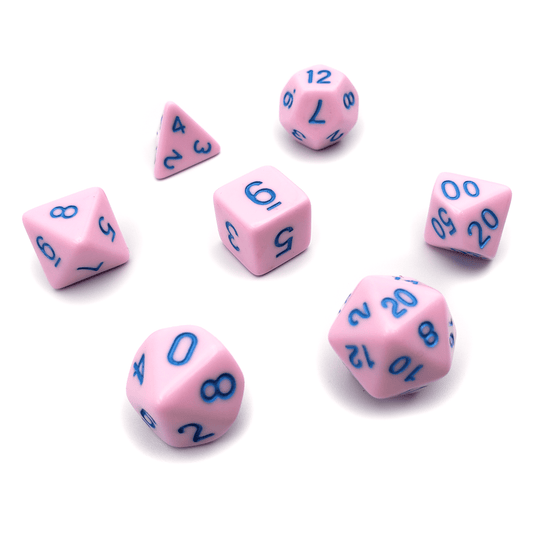 Cotton Candy - 7 Piece DnD Dice Set | Acrylic RPG Gaming Dice