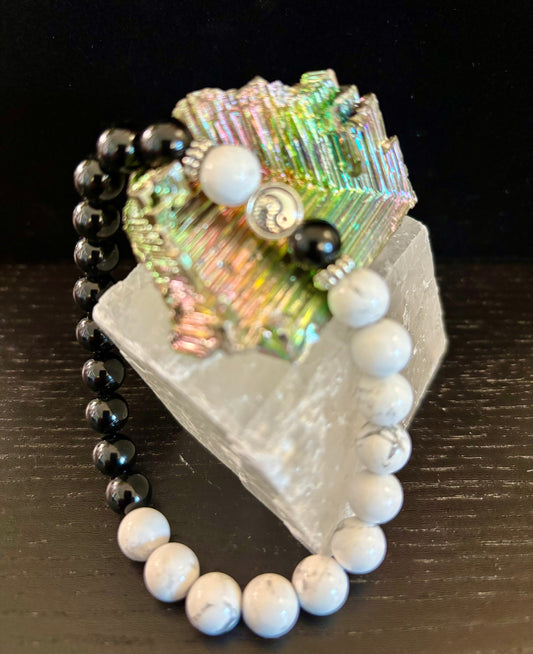 Yin Yang Energy Bracelet – Bold Black & White Beads (Balance with a Twist)