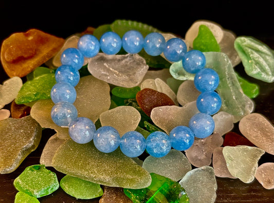 Natural Aquamarine Beaded Bracelet – Embrace tranquility and clarity