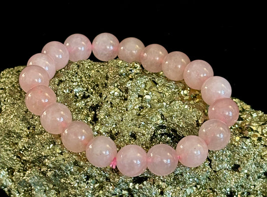 Natural Rose Quartz Beaded Bracelet – Stone of Love, Harmony, and Self-Worth