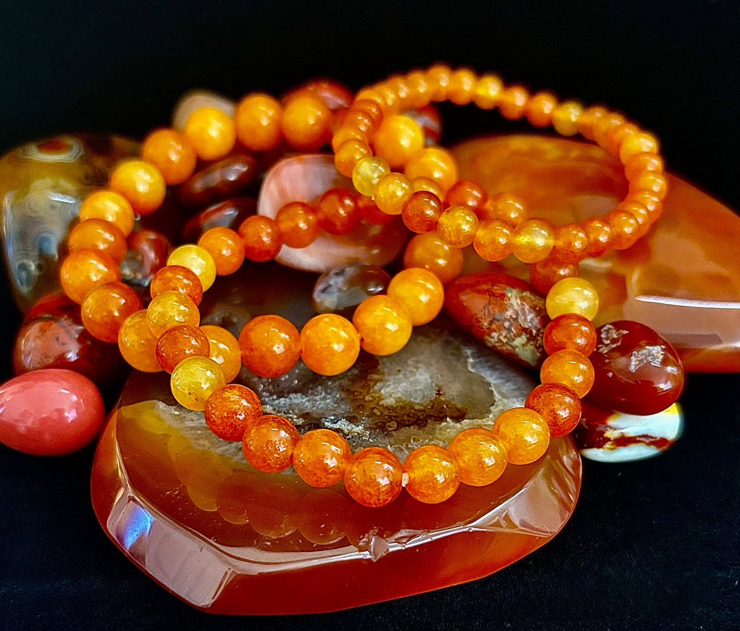 Orange Sunstone Crystal Bracelet – Joy, Confidence & Solar Chakra Healing