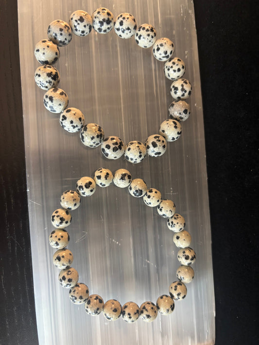 Dalmatian Jasper Protection & Playfulness Bracelet – 8mm or 10mm Natural Stone Beads