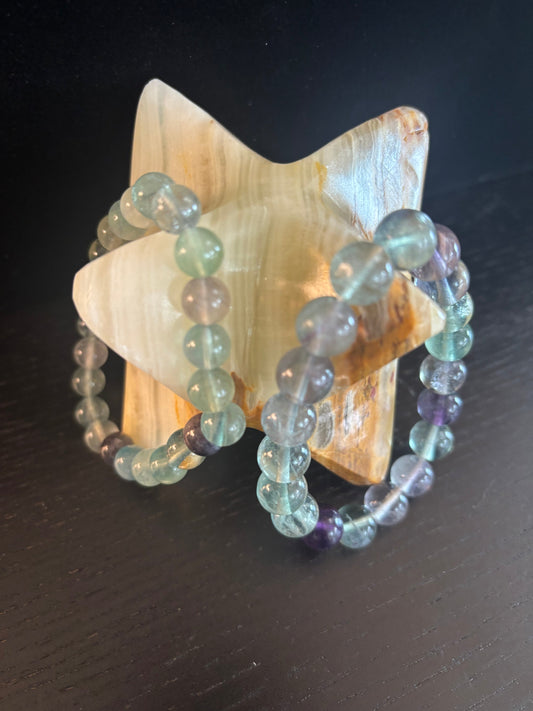 Natural Fluorite Spiritual Healing Bracelet – 8mm or 10mm Gemstone Beads