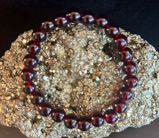 Garnet Wishing Bracelet – 8mm Beads for Passion, Protection & Manifestation