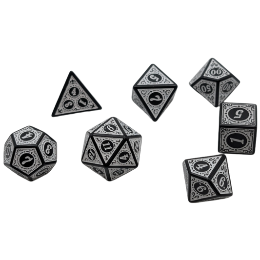 Magic Flame (White) - "Enchanted Zen" - 7 Piece DnD Dice Set | Acrylic RPG Gaming Dice