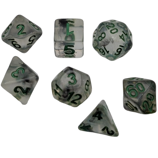 Shining Stars - 7 Piece DnD Dice Set | Acrylic RPG Gaming Dice