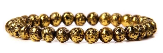 Gold Lava Rock Bracelet – Grounding Energy with Modern Minimalist Style