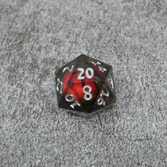 Smaug's Eye | 7 Piece Moving Eye DnD Dice Set | Acrylic RPG Gaming Dice