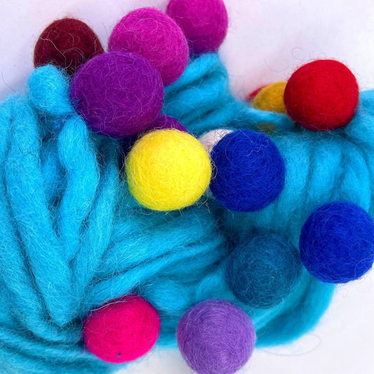 Handmade Thick and Thin Wool Felt Ball Yarn