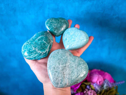 Amazonite Crystal Hearts, Amazonstone Heart