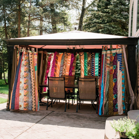 Rainbow Oasis: Recycled Sari Curtains