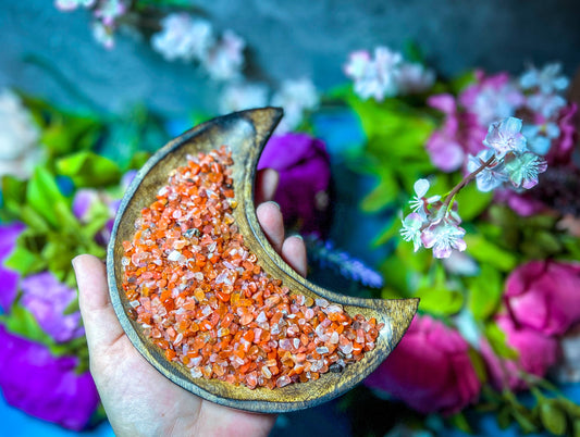 1 Lb Carnelian Crystal Chips, Bulk Wholesale Crystal Chips