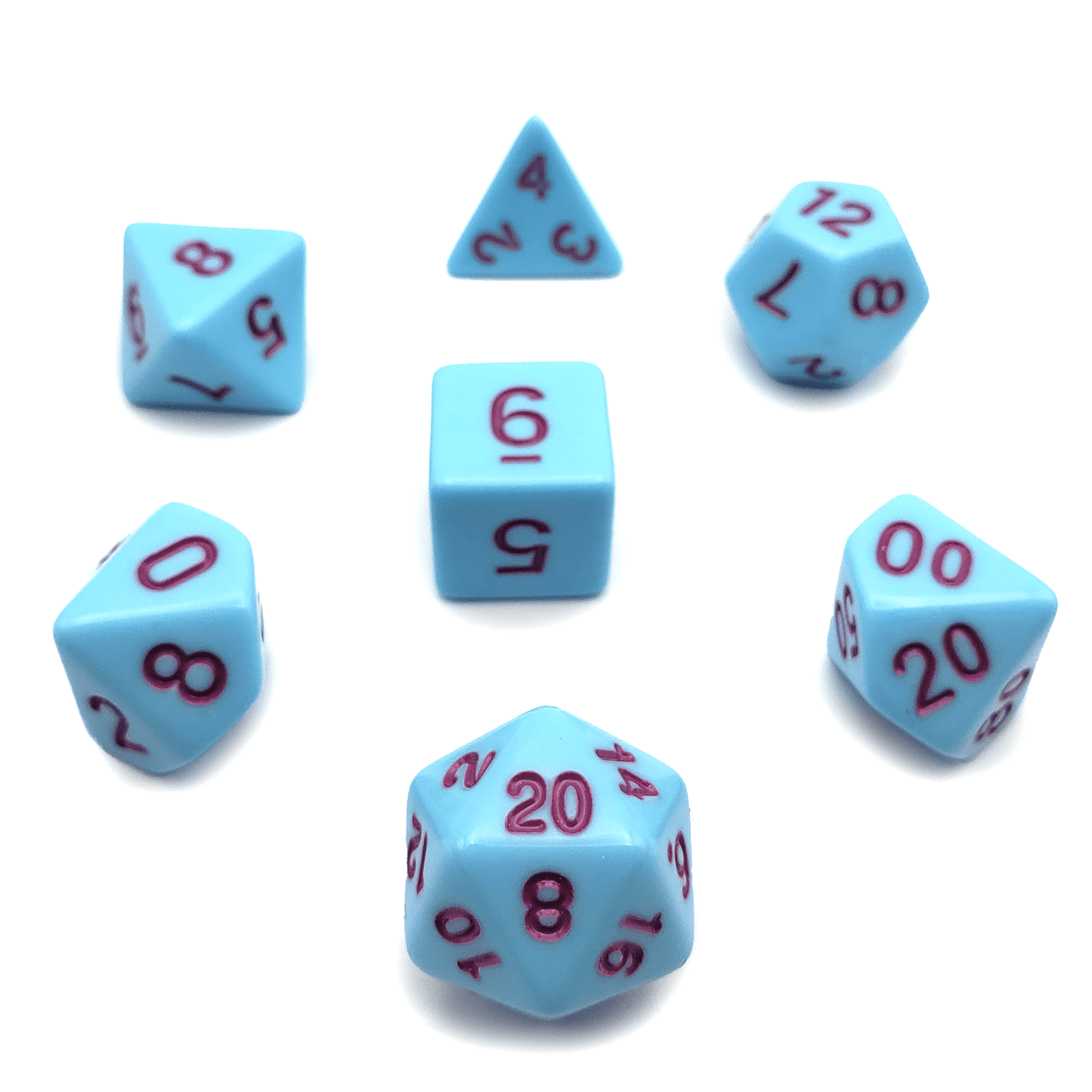 Bluebird - 7 Piece DnD Dice Set | Acrylic RPG Gaming Dice