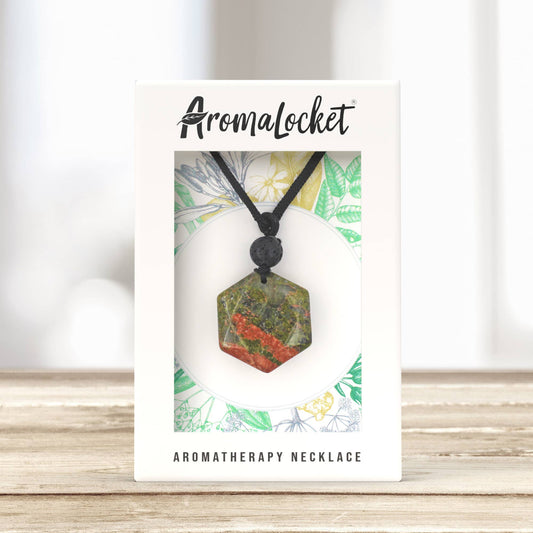 Unakite Crystal & Lava Stone Diffuser Necklace
