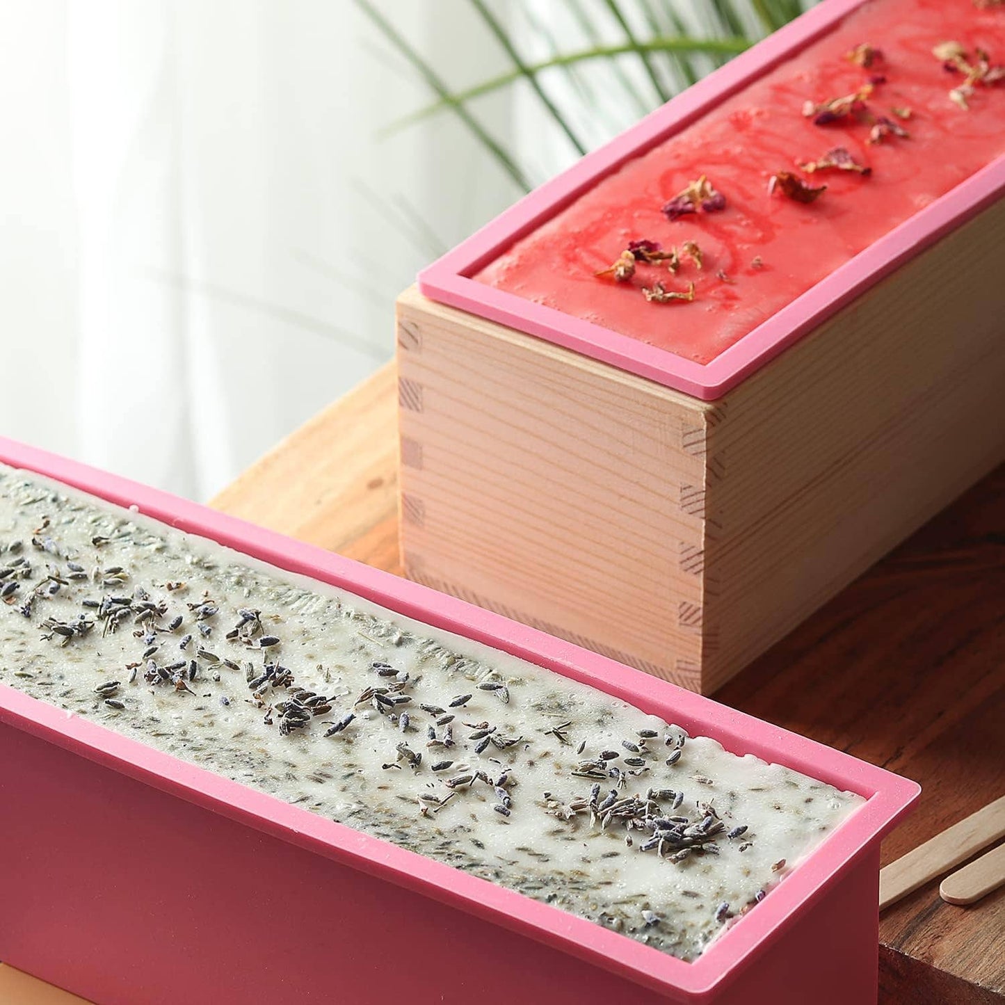 Large Soap Making Kit with Shea Butter Soap Base, Soap Cutter Box, Silicone Loaf Molds, Fragrances, Rose Petals & More