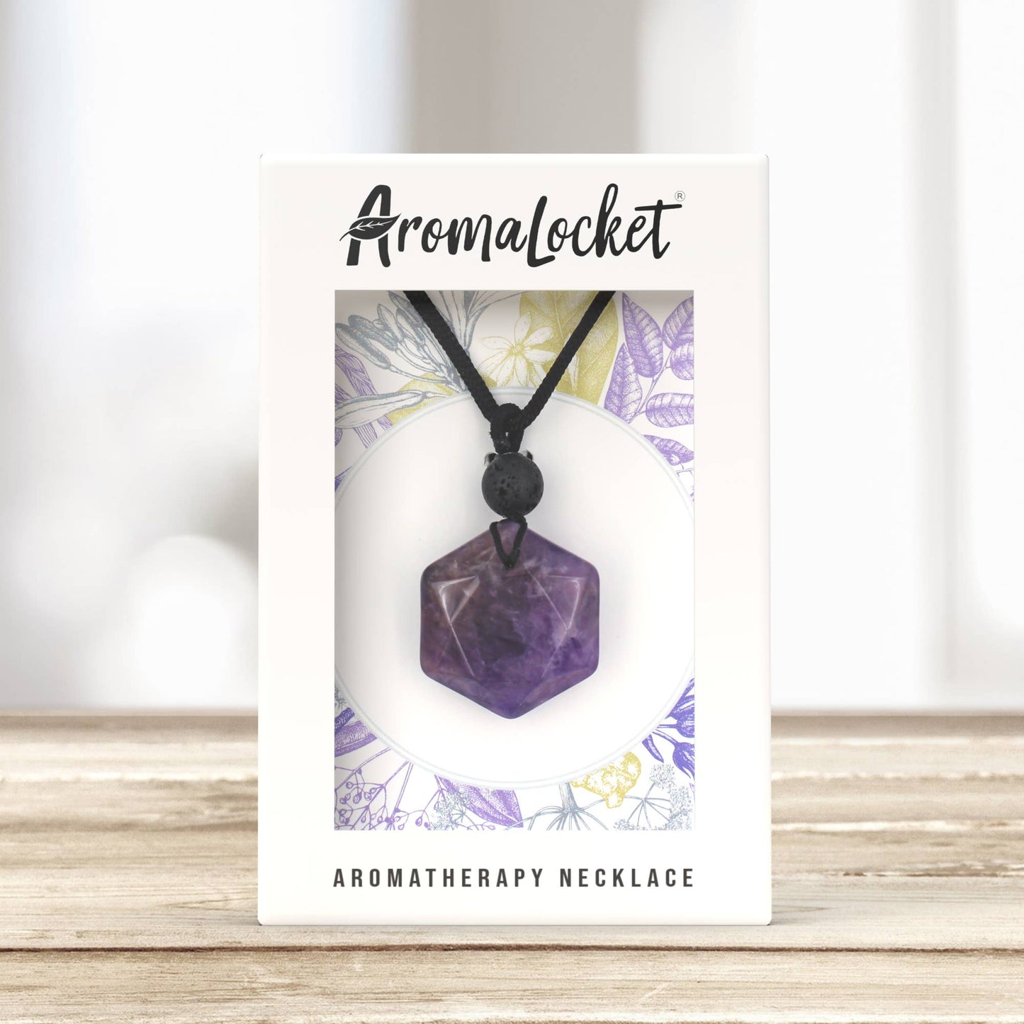 Amethyst Crystal & Lava Stone Diffuser Necklace