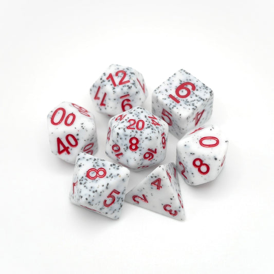 Alabaster Malphite - 7 Piece DnD Dice Set | Acrylic RPG Gaming Dice