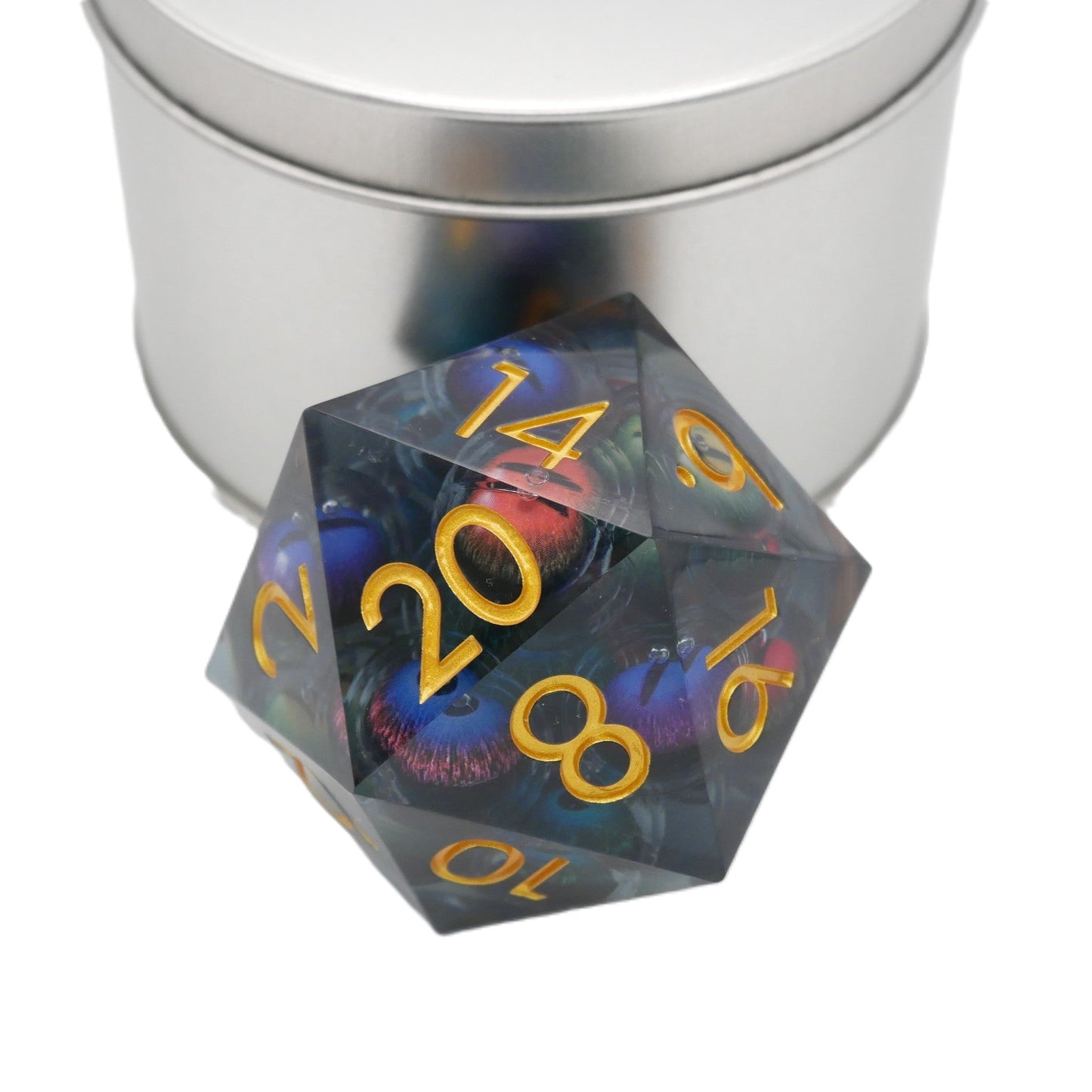 Hydra's Eyes | Giant D20 Moving Eye DnD Dice | Acrylic RPG Gaming Dice