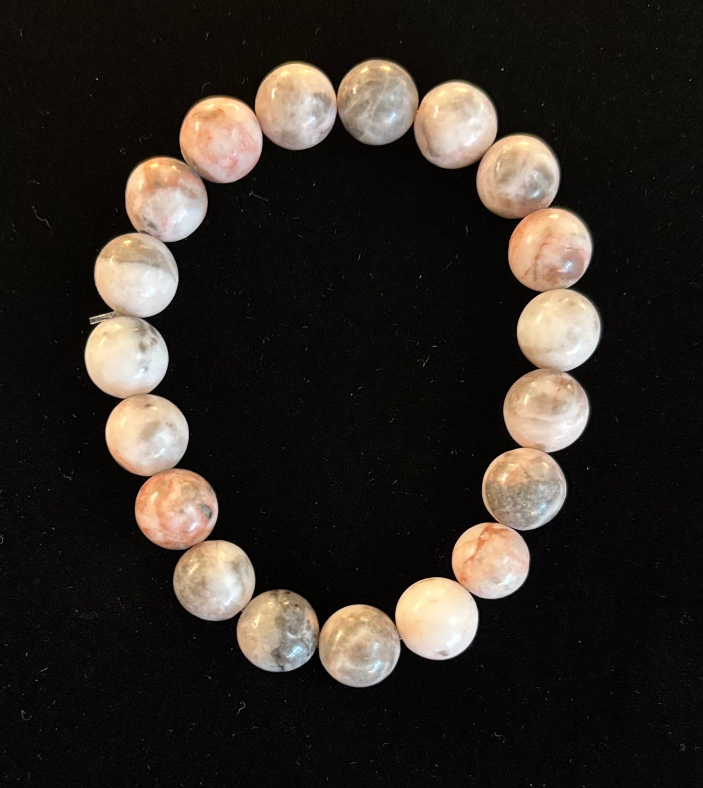 Pink Zebra Jasper Beaded Bracelet – Natural Stone for Calm, Confidence, and Happiness