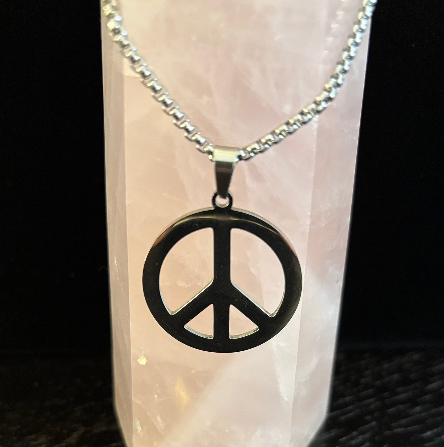 Peace Sign Stainless Steel Pendant Necklace – Bold & Empowering