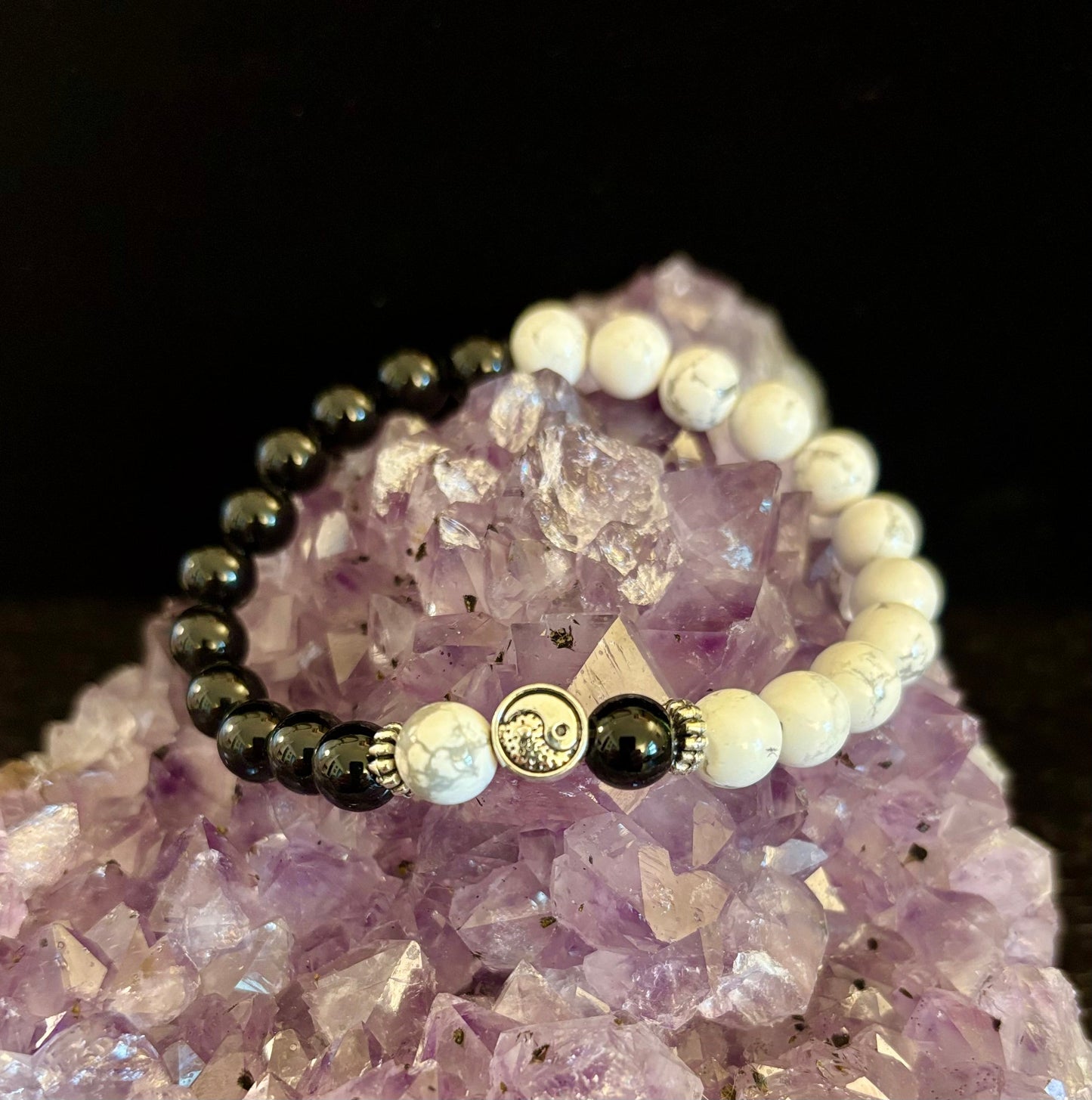 Yin Yang Energy Bracelet – Bold Black & White Beads (Balance with a Twist)