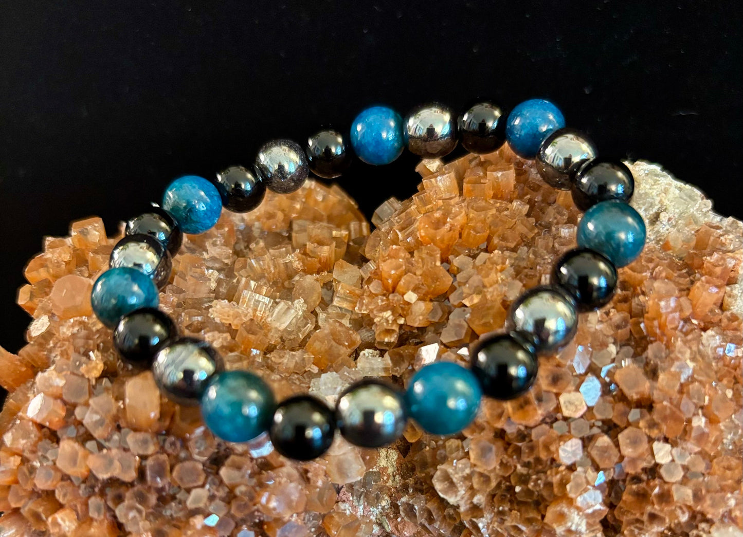 Triple Protection Bracelet - Blue Tiger Eye, Black Obsidian, Hematite