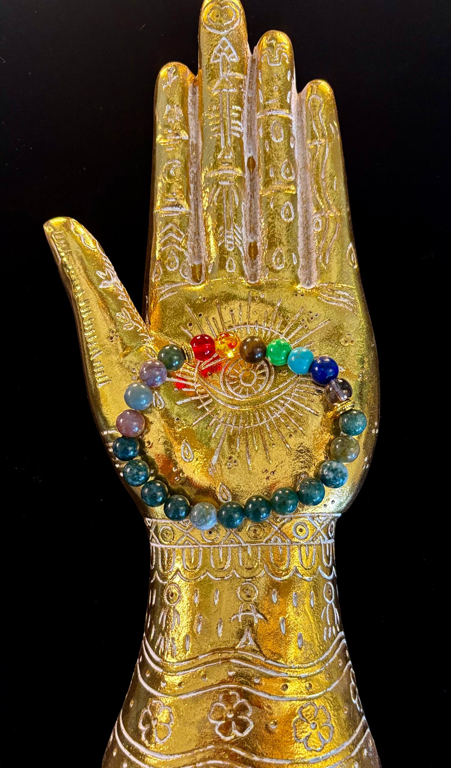 Chakra & India Onyx Healing Bracelet – Grounding Energy & Spiritual Balance