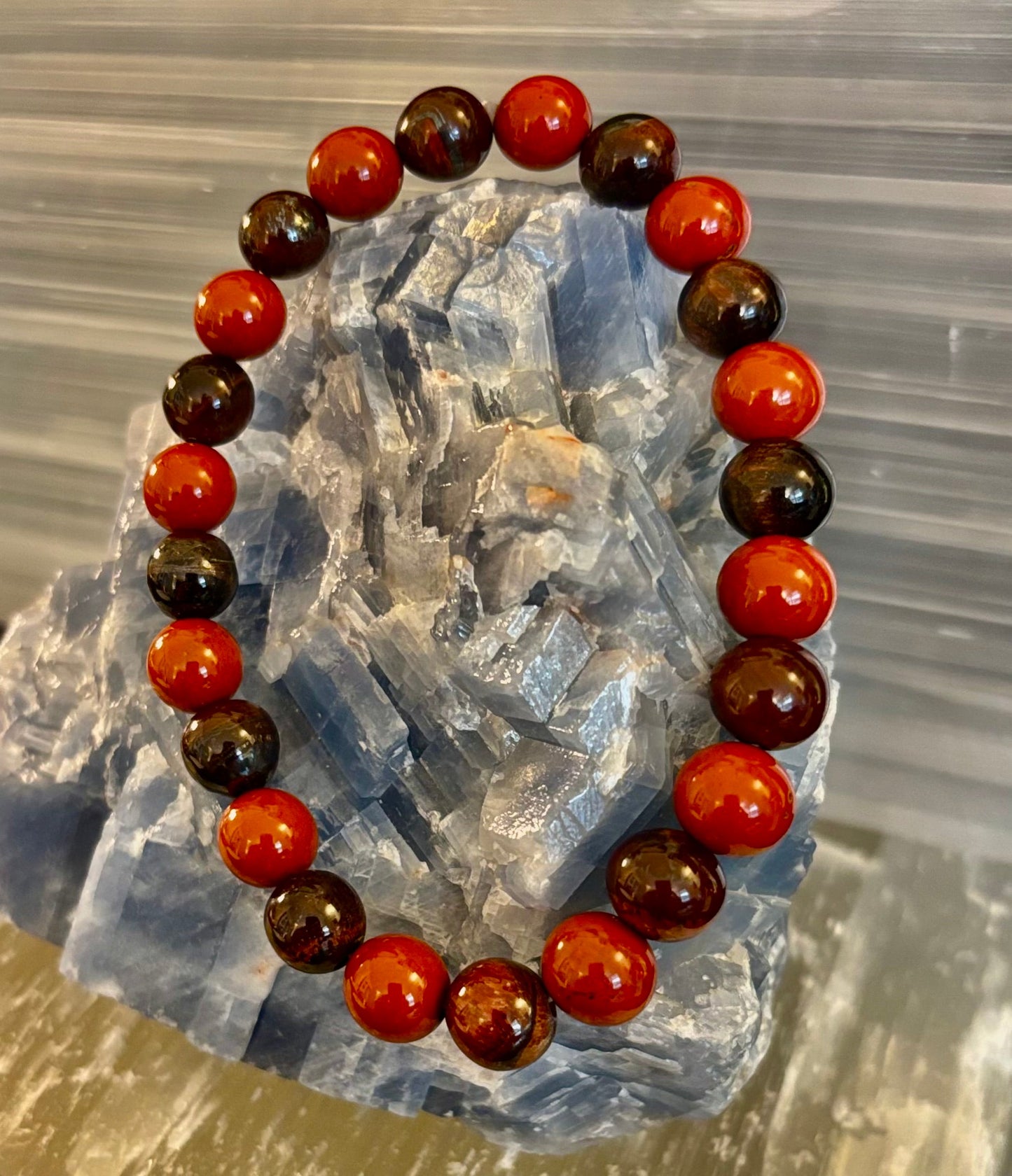 Powerful Protection Bracelet – Red Tiger Eye & Natural Stone Healing Bracelet