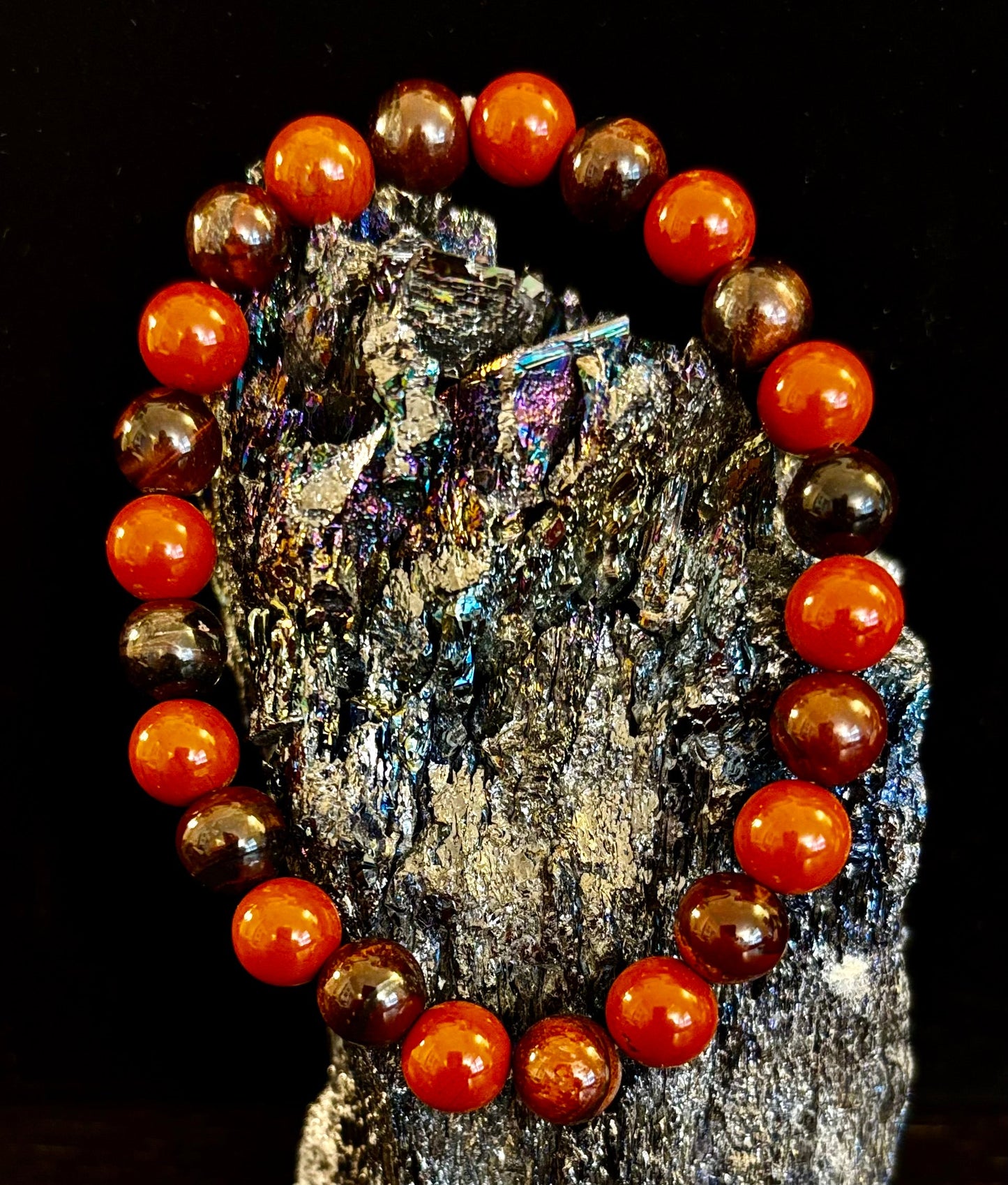 Powerful Protection Bracelet – Red Tiger Eye & Natural Stone Healing Bracelet