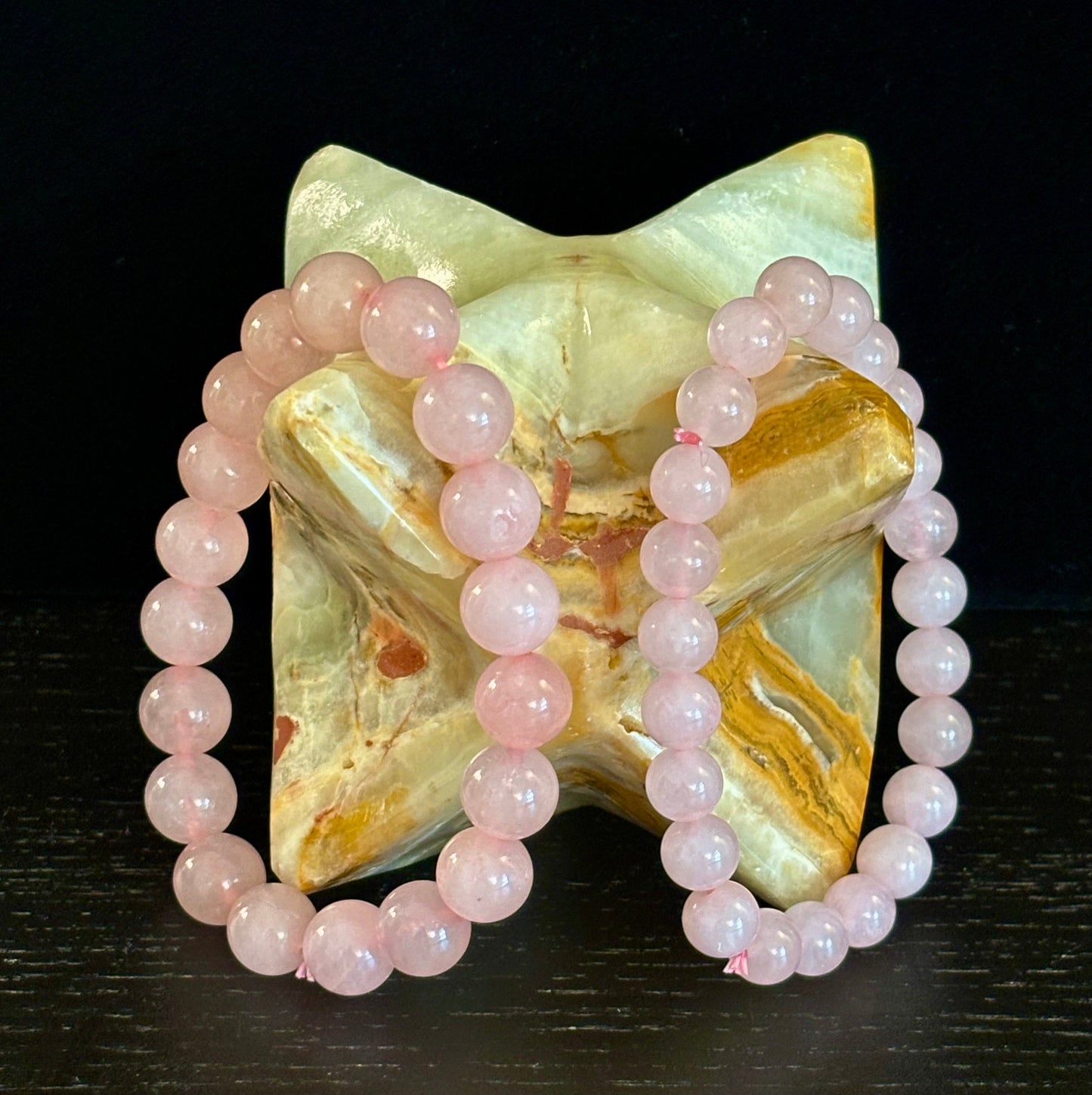 Natural Rose Quartz Beaded Bracelet – Stone of Love, Harmony, and Self-Worth