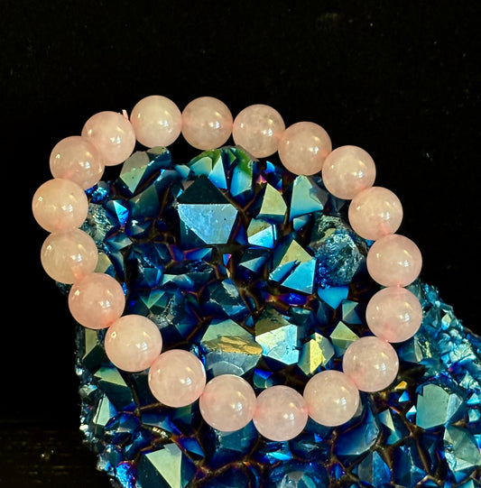 Natural Rose Quartz Beaded Bracelet – Stone of Love, Harmony, and Self-Worth