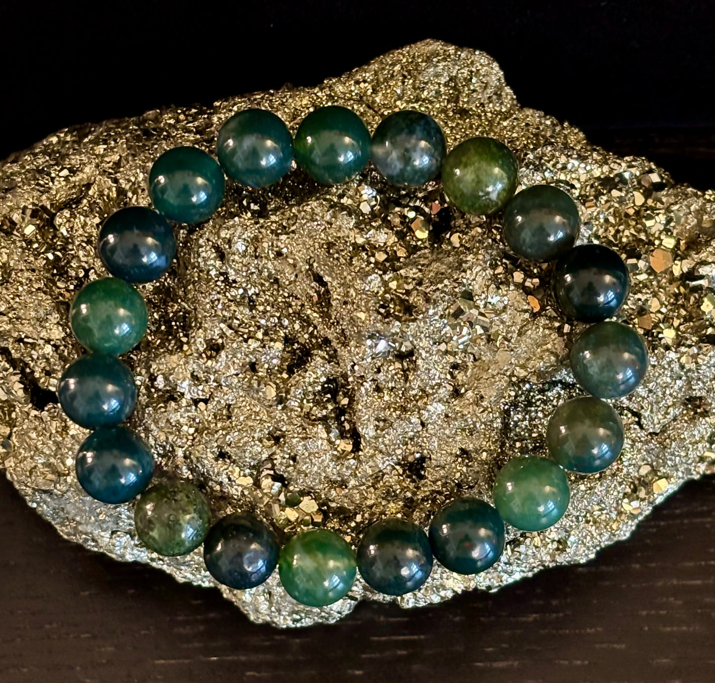 Natural Moss Agate Bracelet – Grounding, Growth & Calm