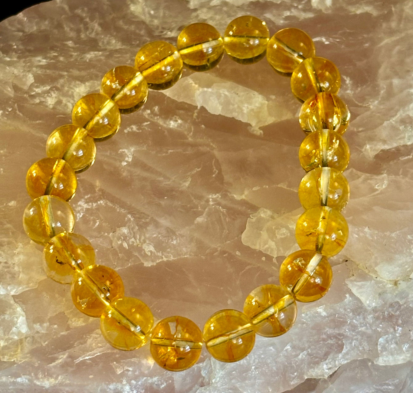 Citrine Round Beaded Bracelet – Manifest Joy, Light & Abundance