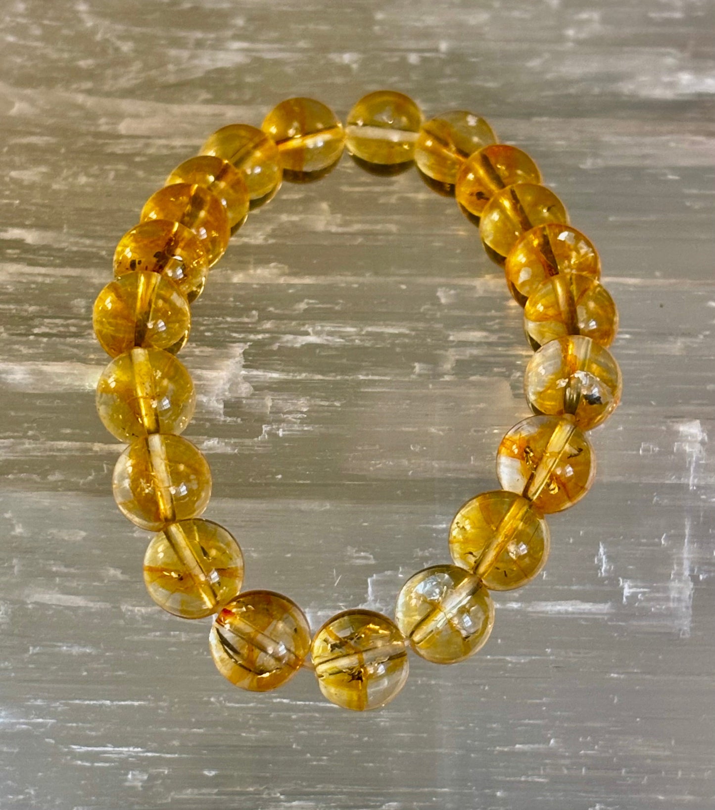 Citrine Round Beaded Bracelet – Manifest Joy, Light & Abundance