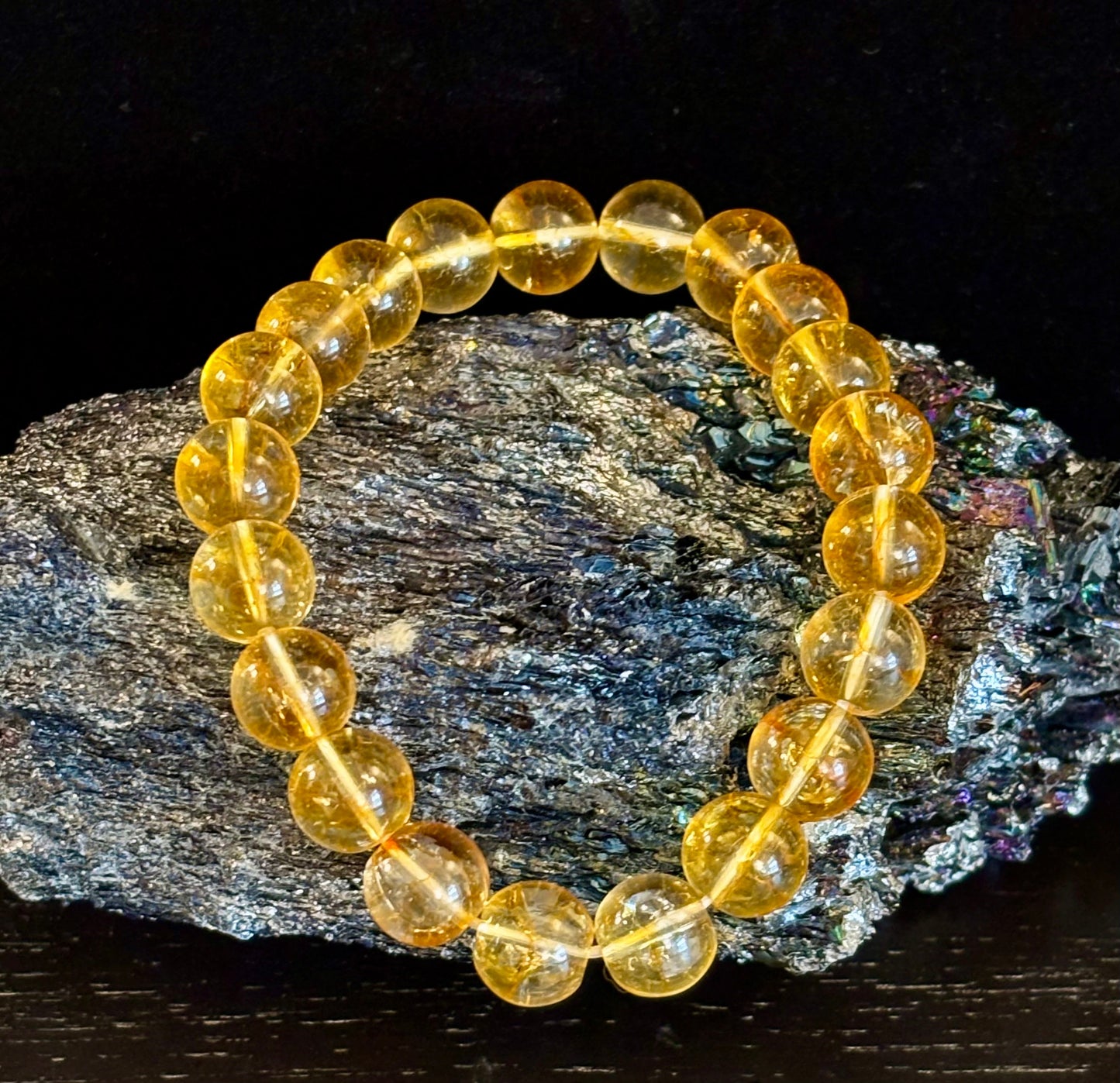 Citrine Round Beaded Bracelet – Manifest Joy, Light & Abundance