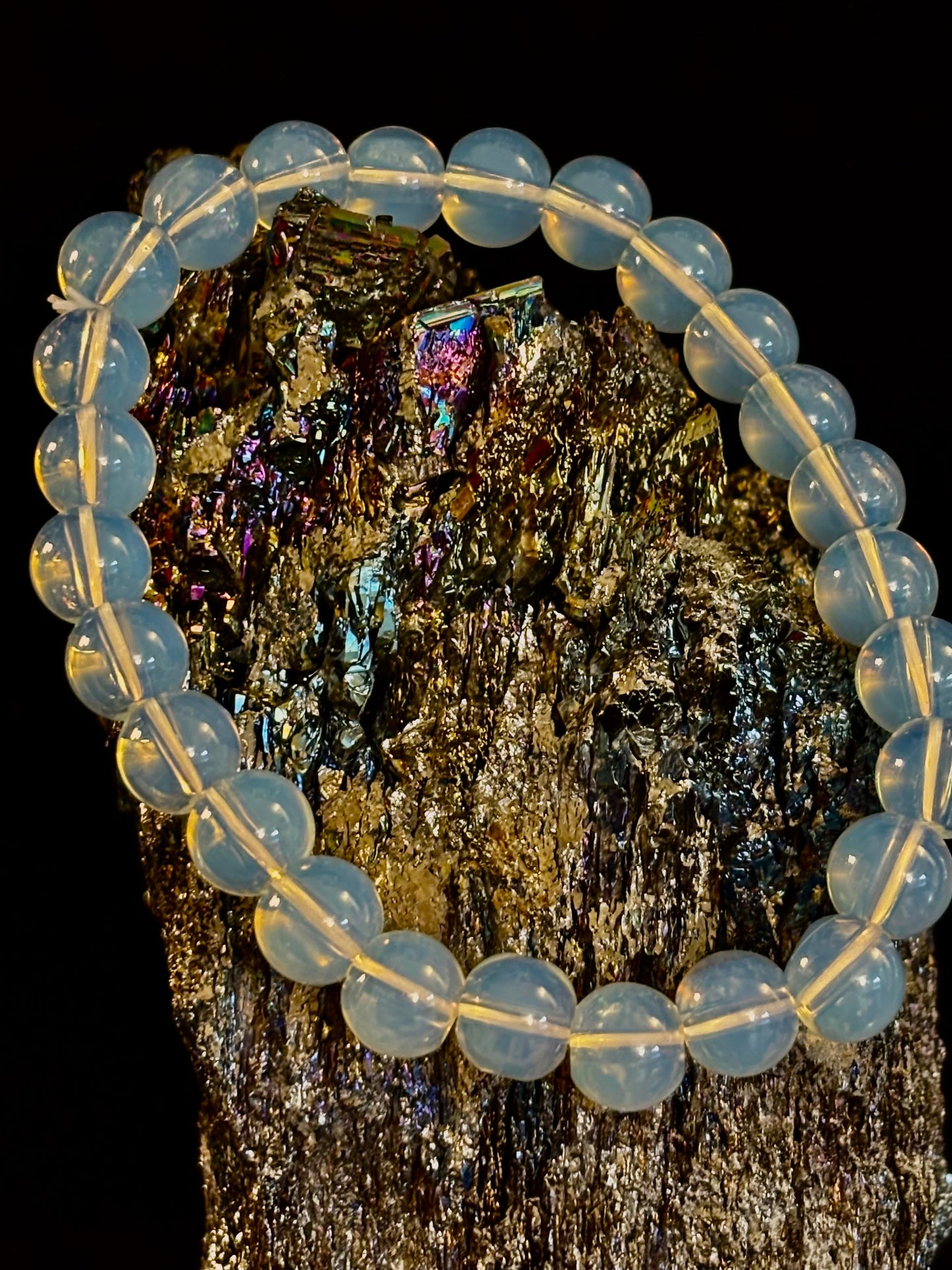 Opalite Healing Bracelet – Spiritual Energy & Inner Peace (8mm Beads, Small to Medium Wrists)