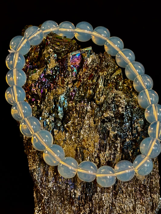 Opalite Healing Bracelet – Spiritual Energy & Inner Peace (8mm Beads, Small to Medium Wrists)