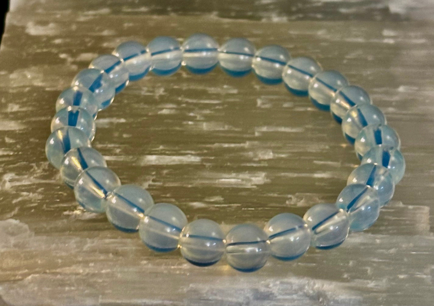 Opalite Healing Bracelet – Spiritual Energy & Inner Peace (8mm Beads, Small to Medium Wrists)