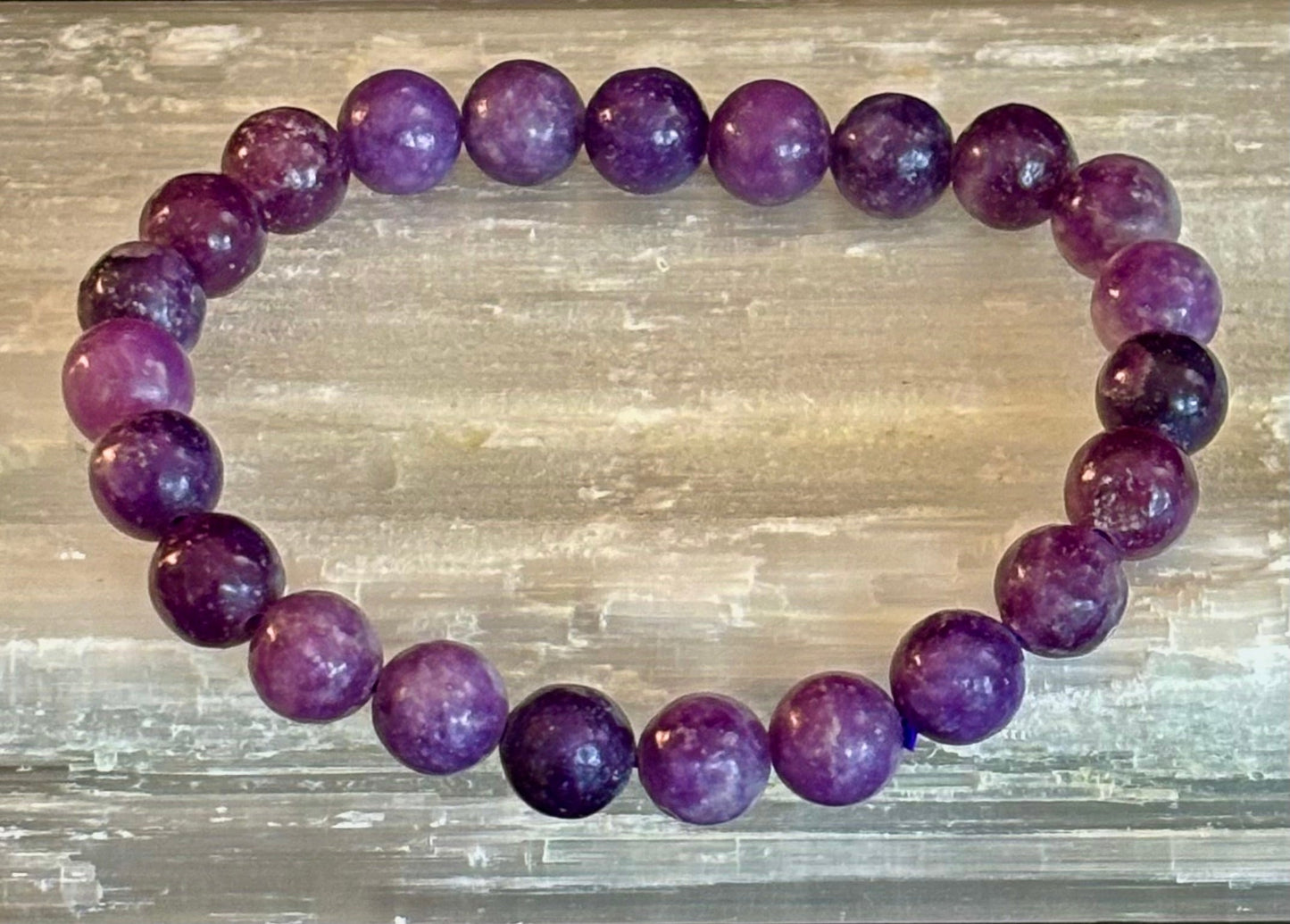 💜 Lepidolite Gemstone Bracelet – Calm Your Mind, Center Your Soul