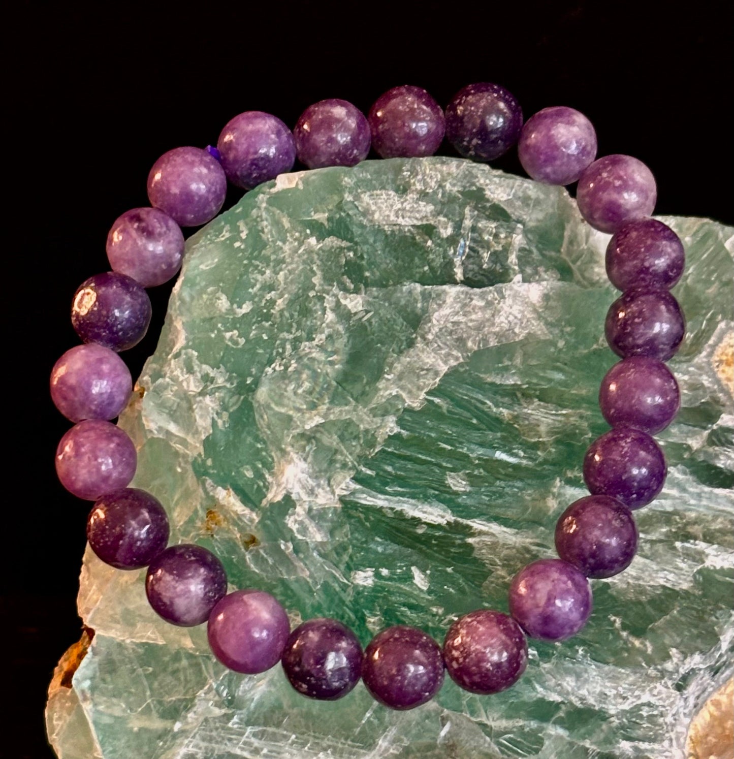 💜 Lepidolite Gemstone Bracelet – Calm Your Mind, Center Your Soul