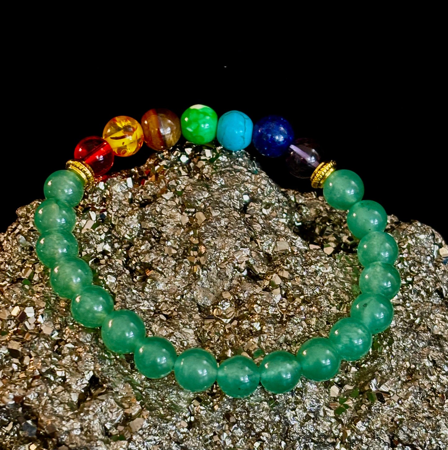 Chakra & Green Aventurine Healing Bracelet