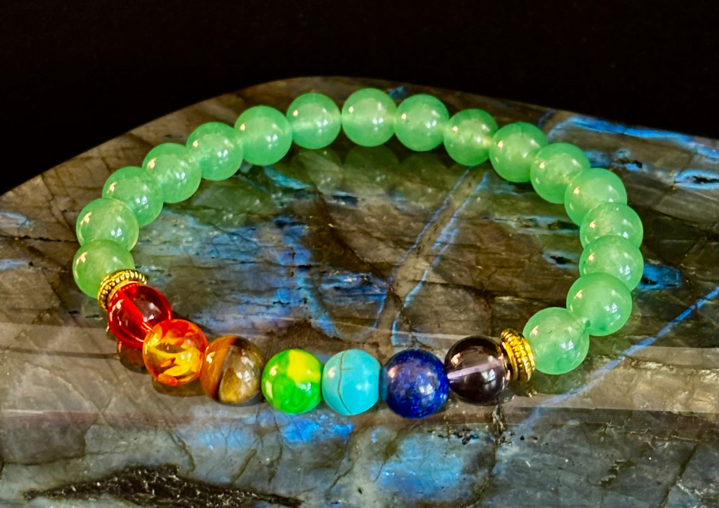 Chakra & Green Aventurine Healing Bracelet