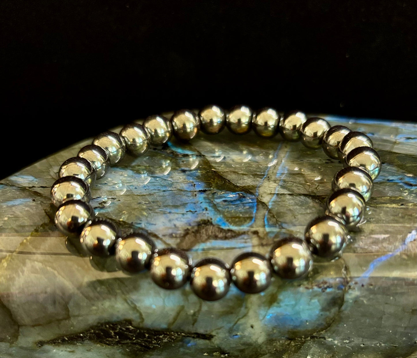 Hematite Grounding & Protection Bracelet – Root Chakra Healing Stone for Confidence, Clarity & Stability (6mm, 8mm, 10mm Options)