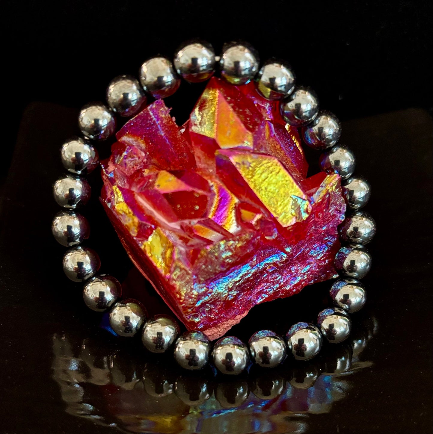 Hematite Grounding & Protection Bracelet – Root Chakra Healing Stone for Confidence, Clarity & Stability (6mm, 8mm, 10mm Options)