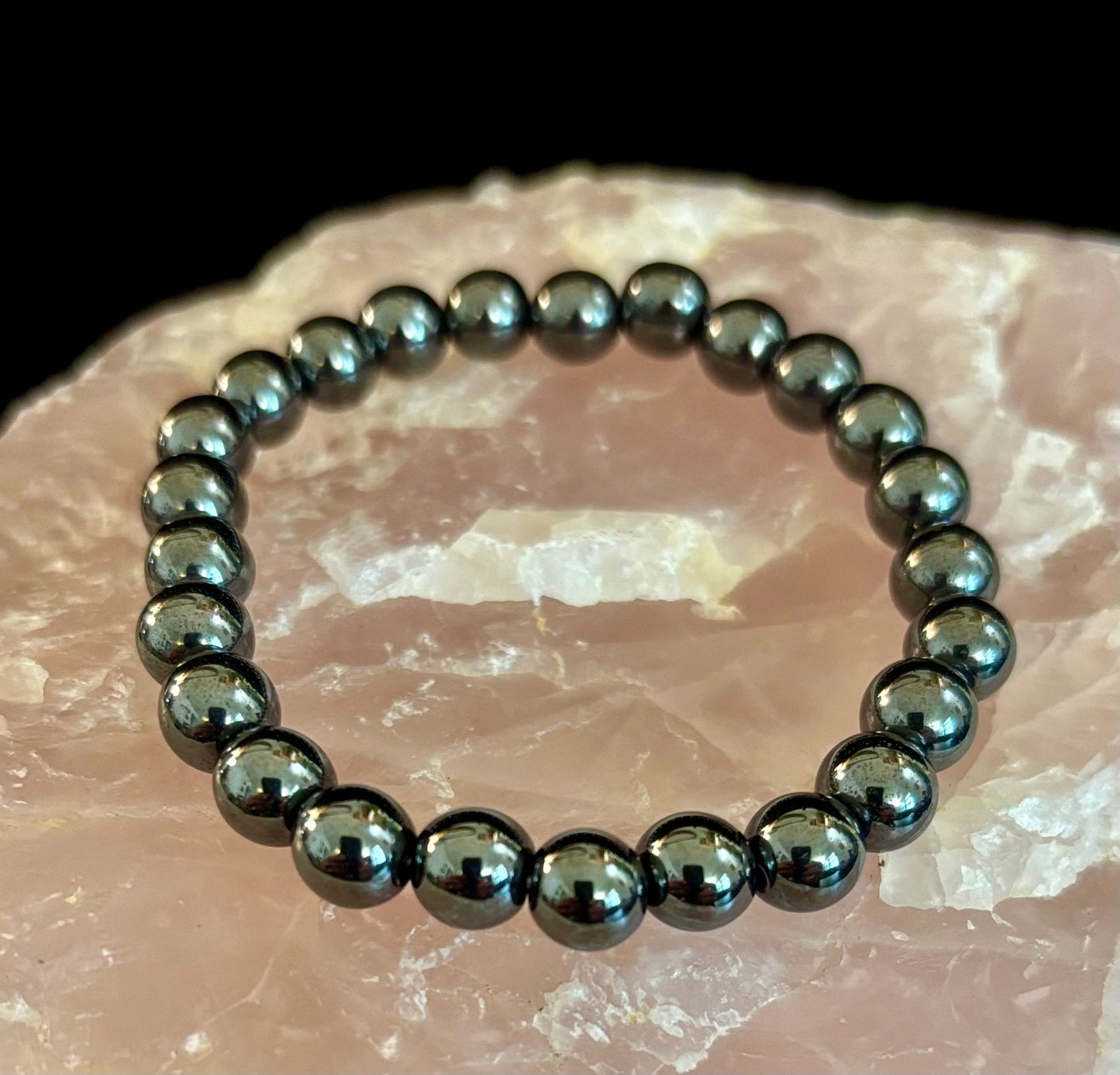 Hematite Grounding & Protection Bracelet – Root Chakra Healing Stone for Confidence, Clarity & Stability (6mm, 8mm, 10mm Options)