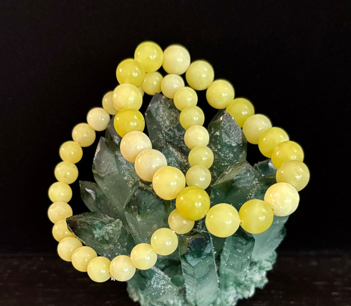 Lemon Jade Beaded Bracelet – Uplifting Energy & Vibrant Style (8mm and 10mm size beads)