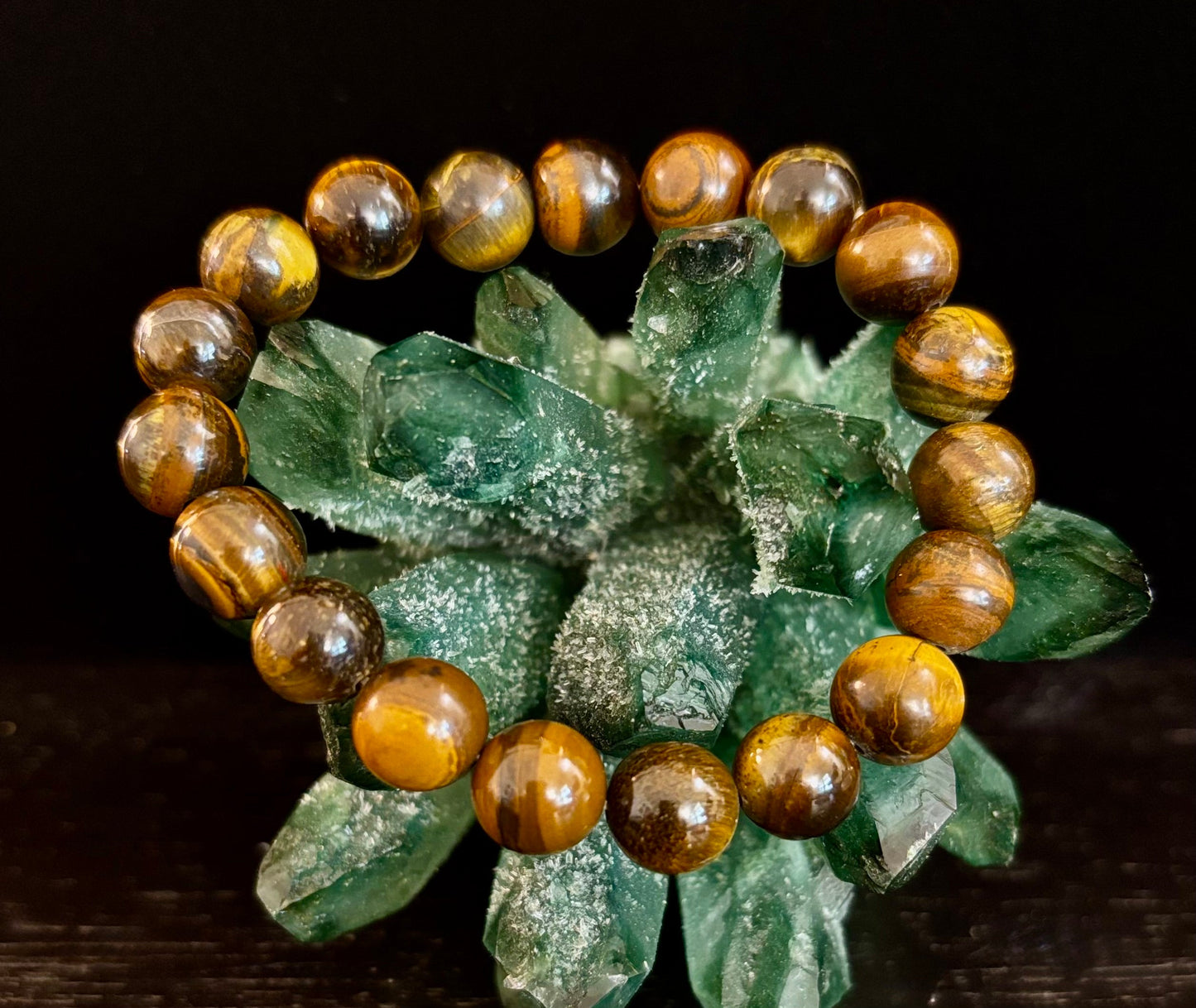 Natural Tiger Eye Beaded Bracelet – Stone of Prosperity, Courage, and Protection
