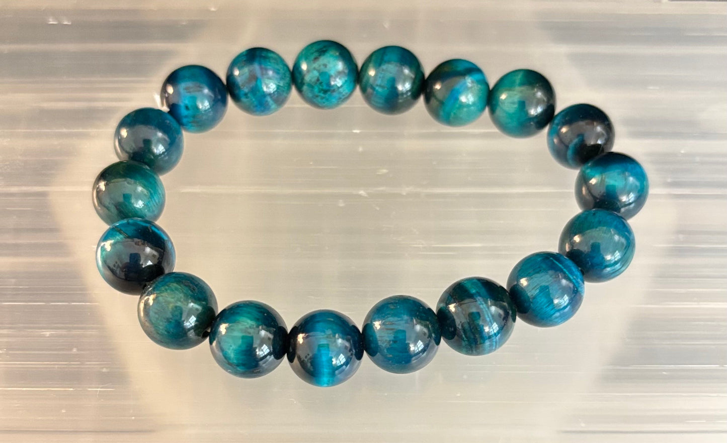 Blue Tiger Eye Protection Bracelet – Natural Stone Energy Jewelry for Power, Balance & Protection