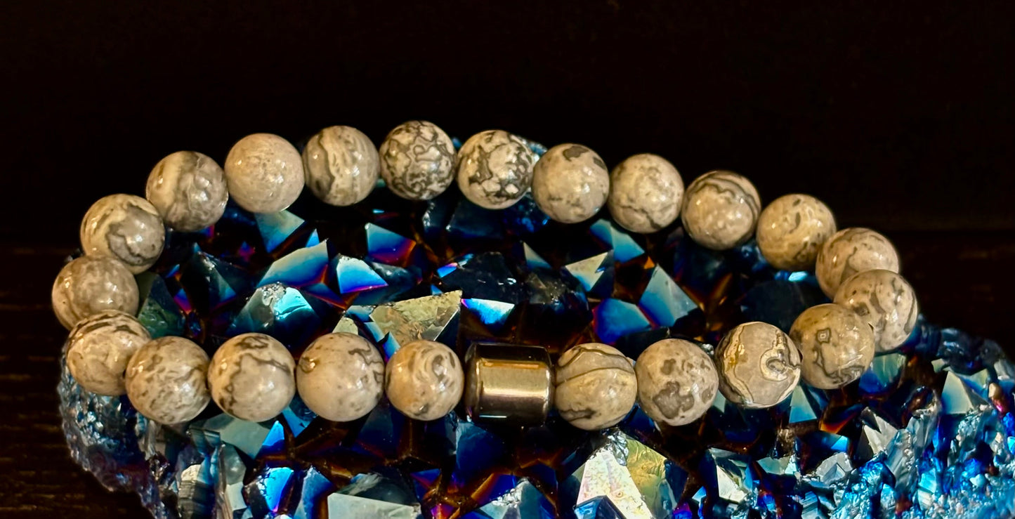 Men's Earth Energy Collection – 6 Choices - Natural Stone & Magnetic Bead Bracelets for Large Wrists