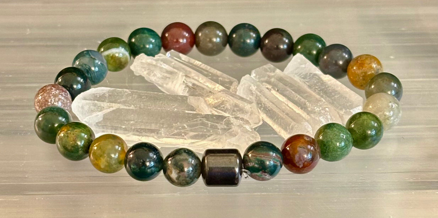 Men's Earth Energy Collection – 6 Choices - Natural Stone & Magnetic Bead Bracelets for Large Wrists